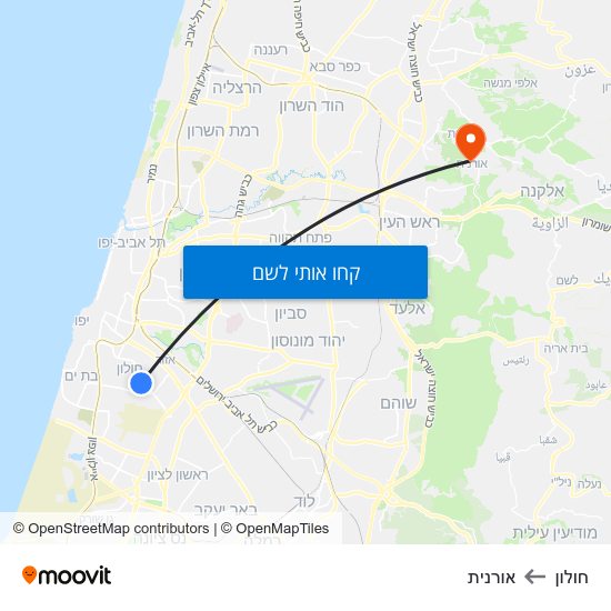 מפת חולון לאורנית