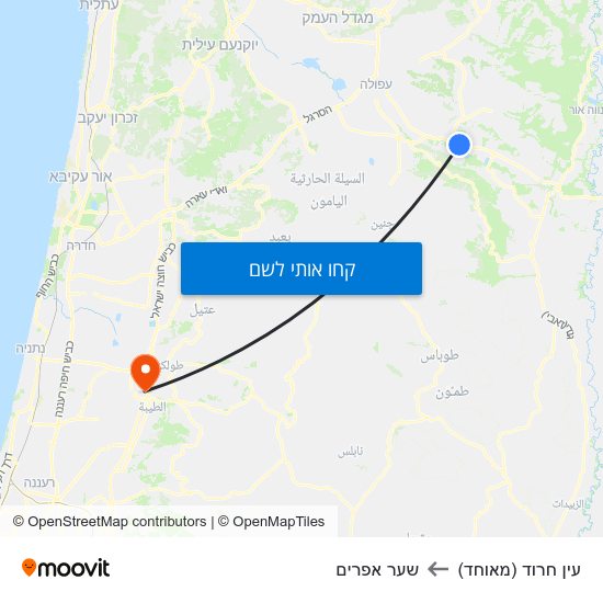 מפת עין חרוד (מאוחד) לשער אפרים