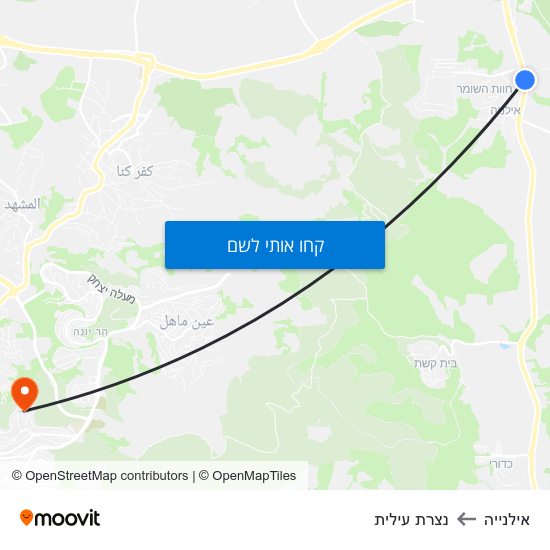 מפת אילנייה לנצרת עילית