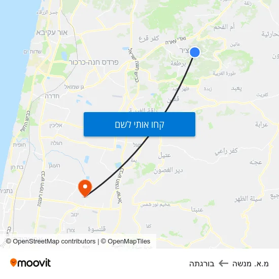 מפת מ.א. מנשה לבורגתה