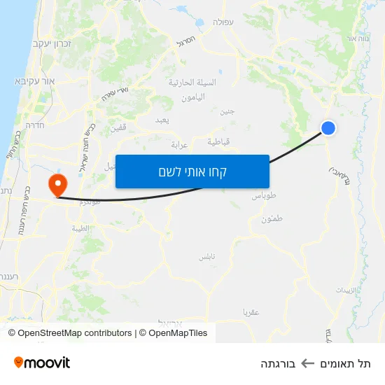 מפת תל תאומים לבורגתה