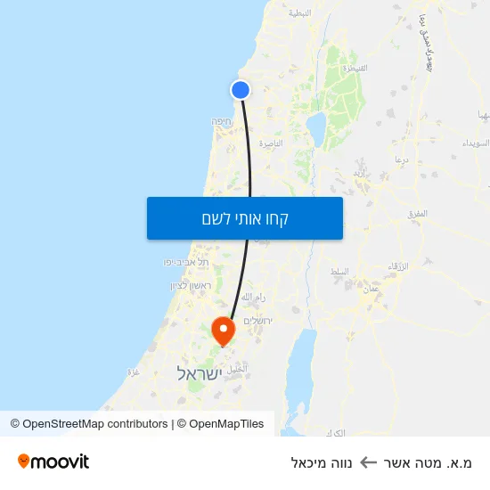 מפת מ.א. מטה אשר לנווה מיכאל