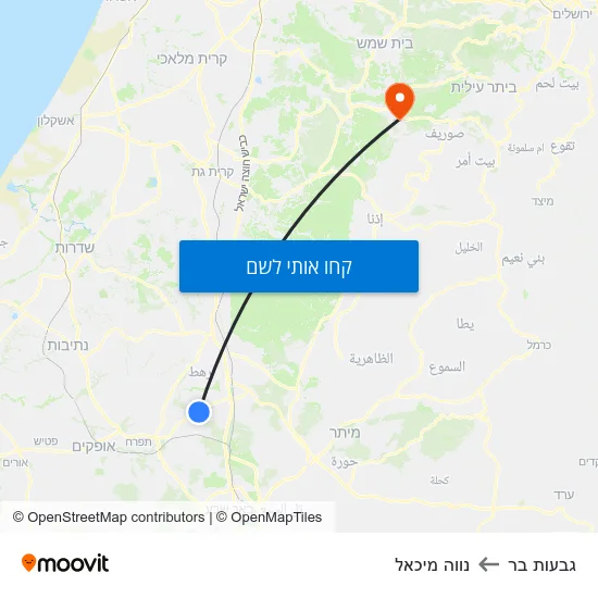 מפת גבעות בר לנווה מיכאל