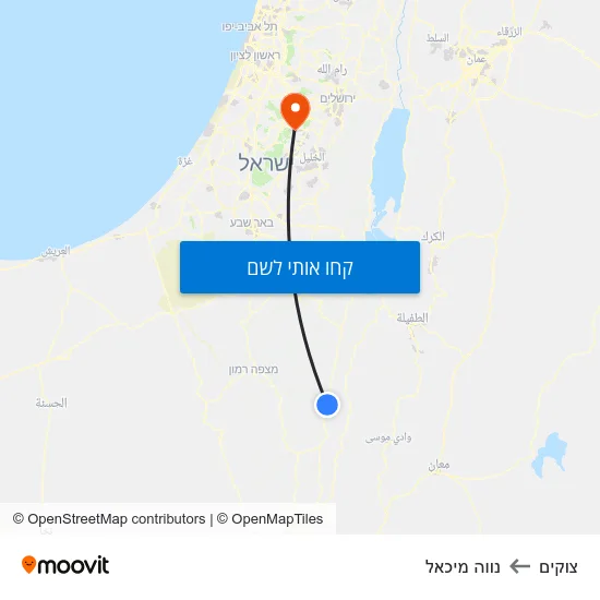 מפת צוקים לנווה מיכאל