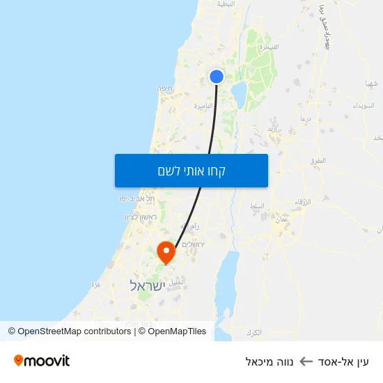 מפת עין אל-אסד לנווה מיכאל