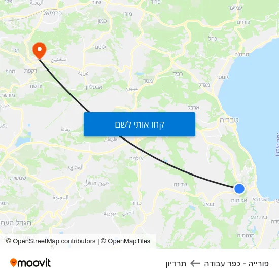מפת פורייה - כפר עבודה לתרדיון