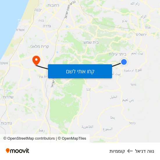 מפת נווה דניאל לקוממיות