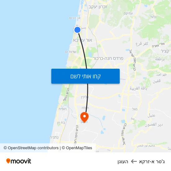 מפת ג'סר א-זרקא להעוגן