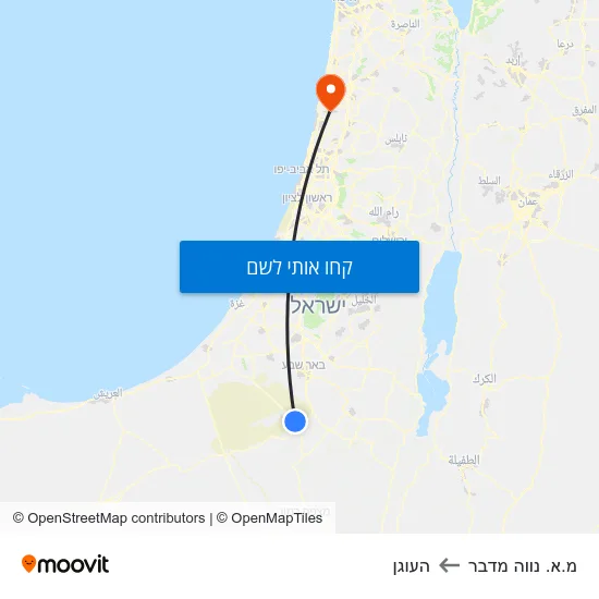 מפת מ.א. נווה מדבר להעוגן