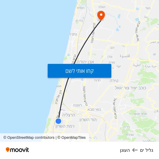 מפת גליל ים להעוגן