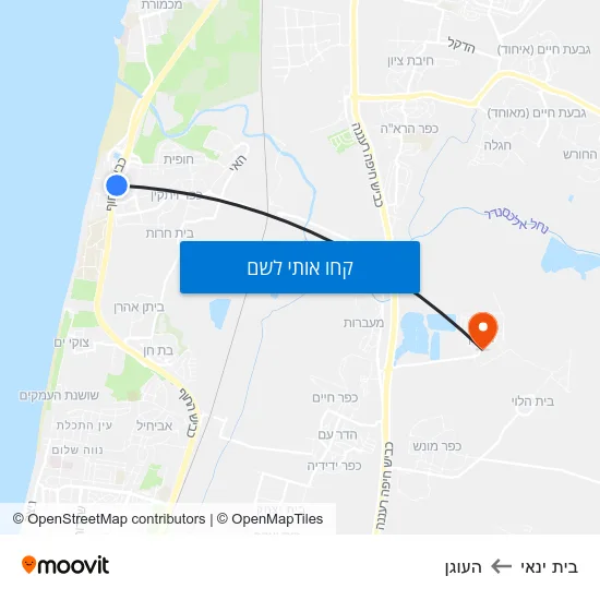 מפת בית ינאי להעוגן