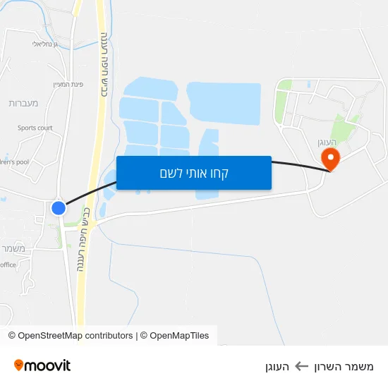 מפת משמר השרון להעוגן