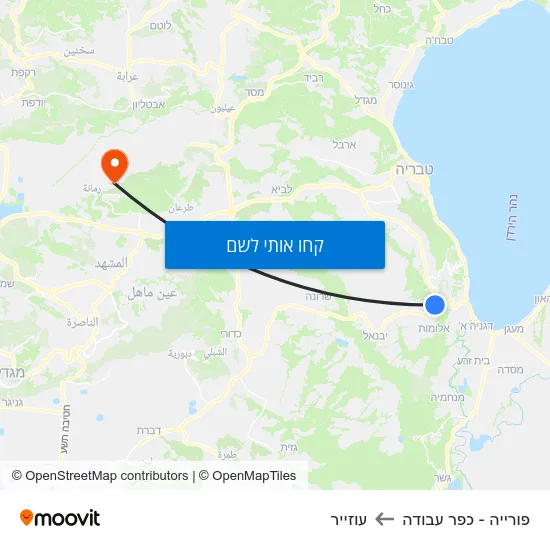 מפת פורייה - כפר עבודה לעוזייר