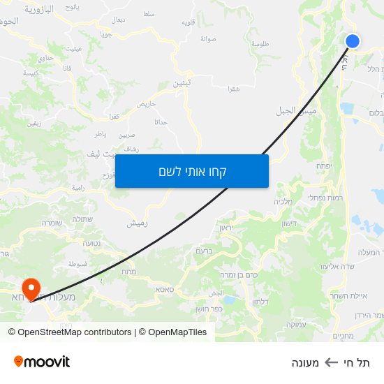 מפת תל חי למעונה