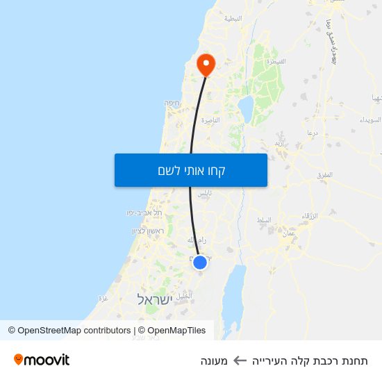 מפת תחנת רכבת קלה העירייה למעונה