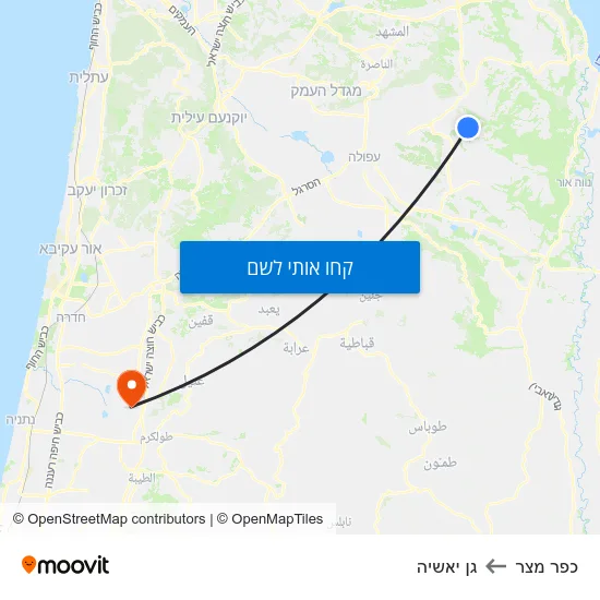 מפת כפר מצר לגן יאשיה