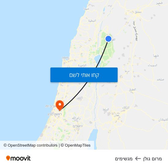 מפת מרום גולן למגשימים