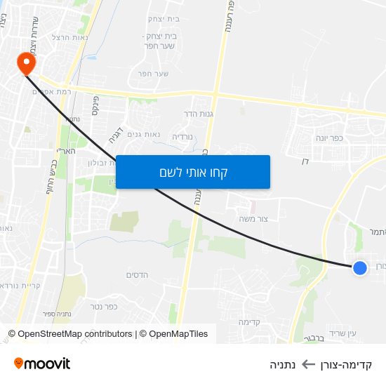 מפת קדימה-צורן לנתניה