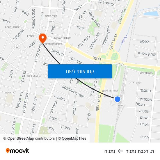 מפת ת. רכבת נתניה לנתניה