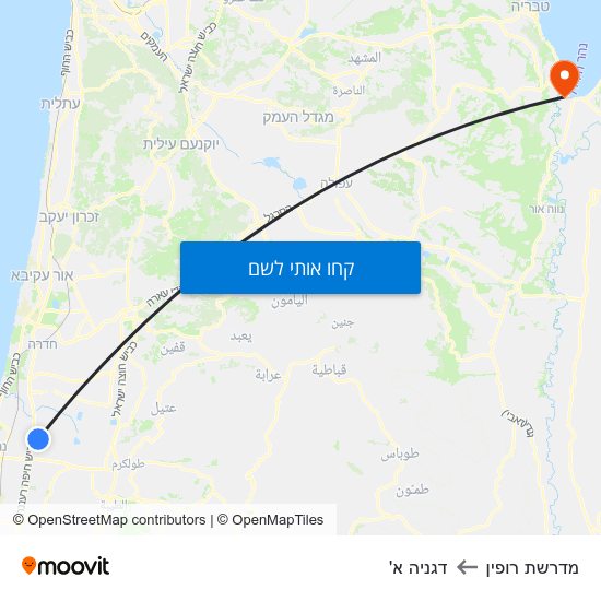 מפת מדרשת רופין לדגניה א'