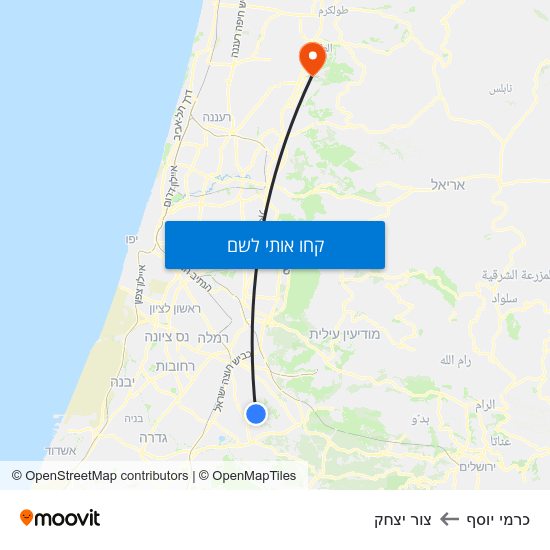 מפת כרמי יוסף לצור יצחק