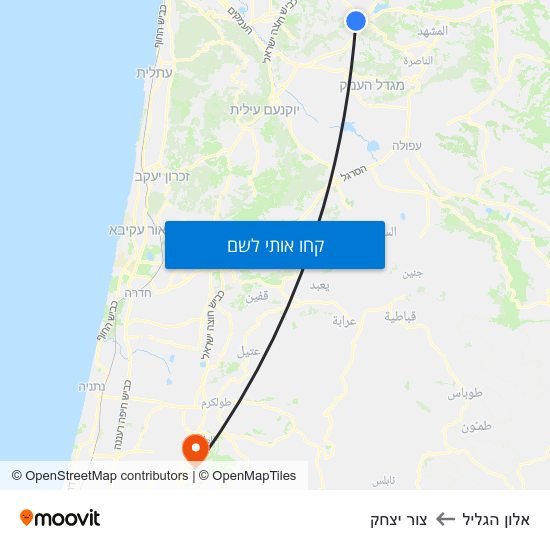 מפת אלון הגליל לצור יצחק