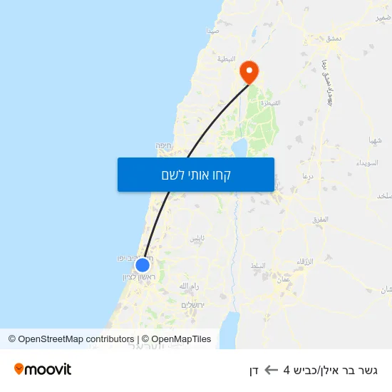 מפת גשר בר אילן/כביש 4 לדן