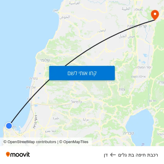 מפת רכבת חיפה בת גלים לדן