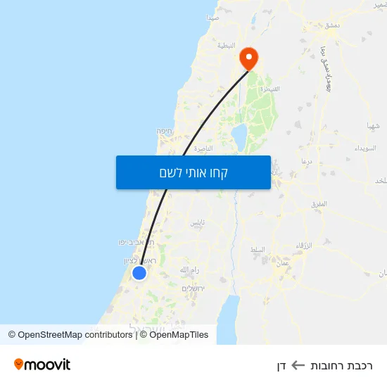 מפת רכבת רחובות לדן