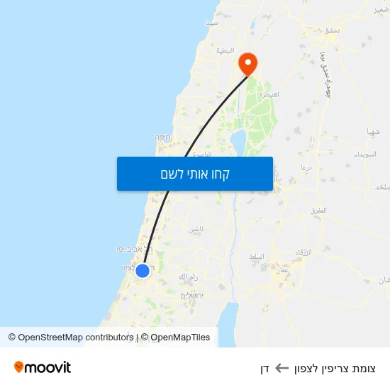 מפת צומת צריפין לצפון לדן