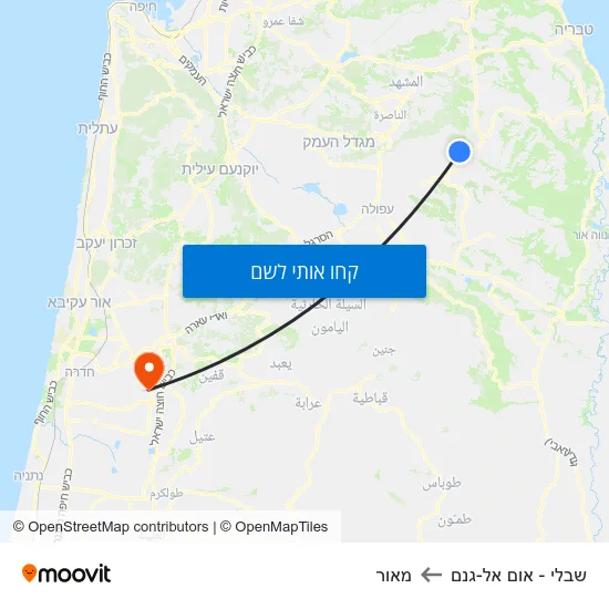 מפת שבלי - אום אל-גנם למאור