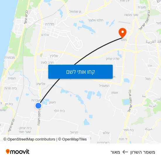 מפת משמר השרון למאור