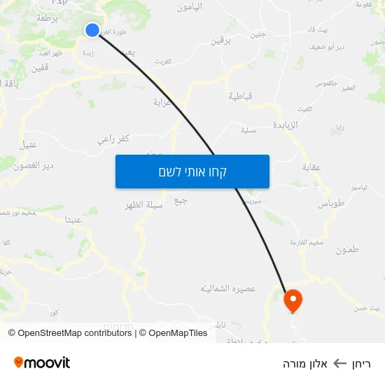 מפת ריחן לאלון מורה