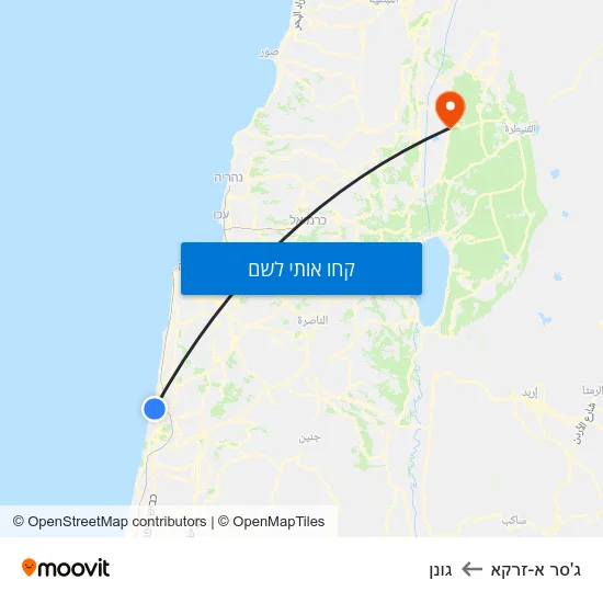 מפת ג'סר א-זרקא לגונן
