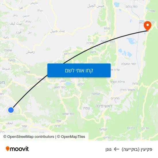 מפת פקיעין (בוקייעה) לגונן