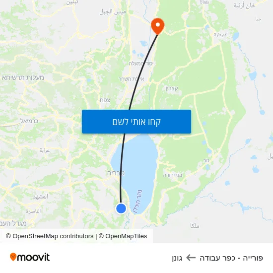 מפת פורייה - כפר עבודה לגונן