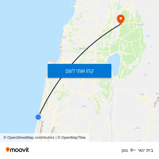 מפת בית ינאי לגונן
