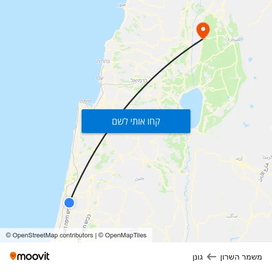 מפת משמר השרון לגונן