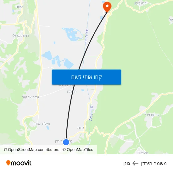 מפת משמר הירדן לגונן