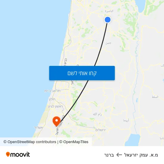 מפת מ.א. עמק יזרעאל לברנר