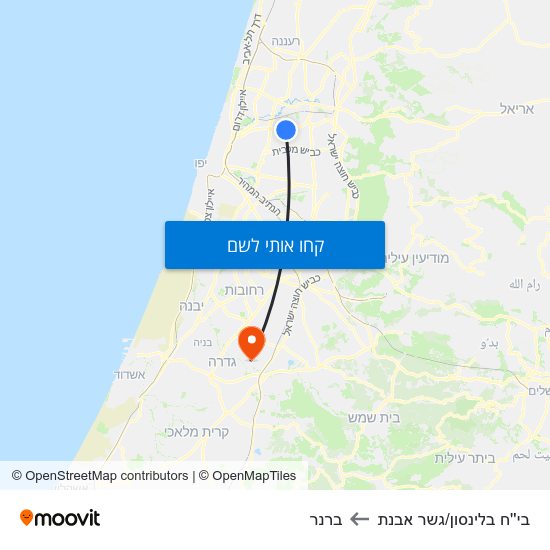 מפת בי''ח בלינסון/גשר אבנת לברנר