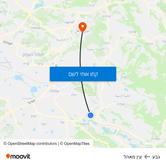 מפת גבע לעין מאהל