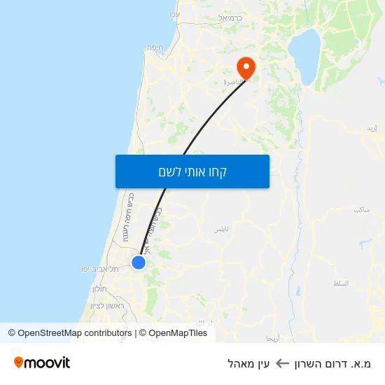 מפת מ.א. דרום השרון לעין מאהל