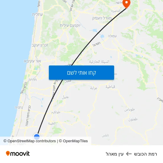 מפת רמת הכובש לעין מאהל