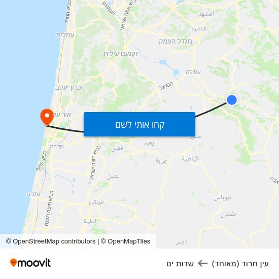 מפת עין חרוד (מאוחד) לשדות ים