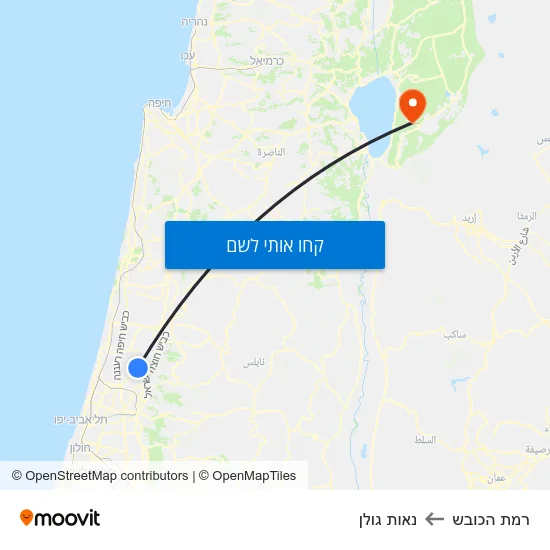 מפת רמת הכובש לנאות גולן