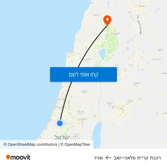 מפת רכבת קריית מלאכי-יואב לשניר