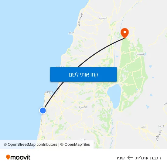 מפת רכבת עתלית לשניר
