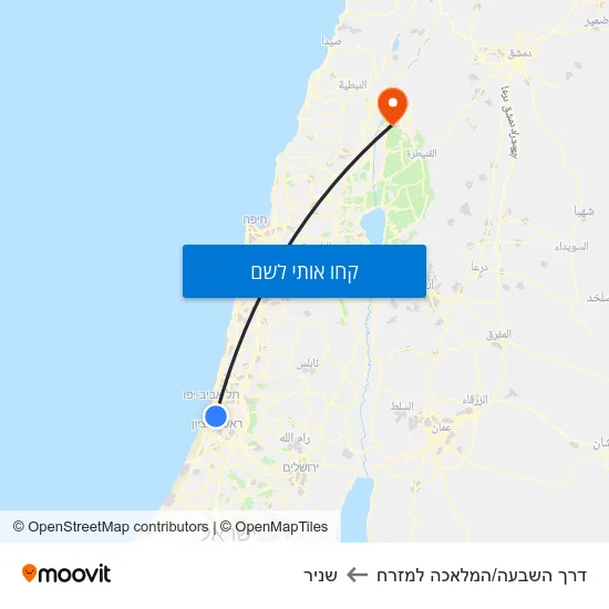 מפת דרך השבעה/המלאכה למזרח לשניר