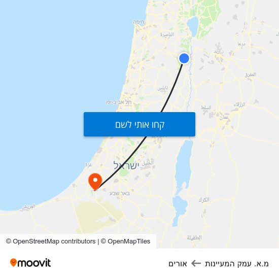 מפת מ.א. עמק המעיינות לאורים